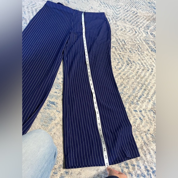 Reformation pin stripe pull on wide leg pant trouser size 12 - Picture 4 of 7